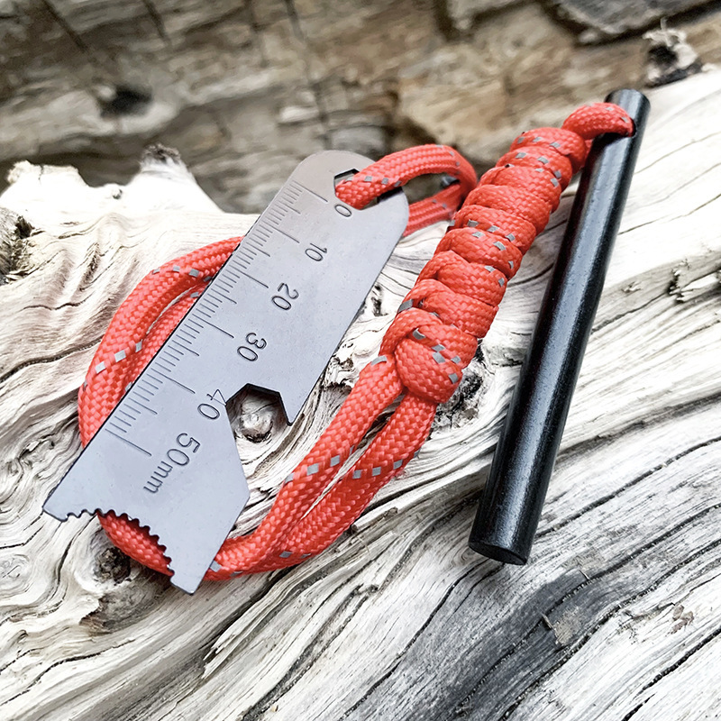 Magnesium Fire Starter - แท่งเหล็กเฟอร์โรซีเรียมอเนกประสงค์สำหรับจุดไฟฉุกเฉินกลางแจ้ง อุปกรณ์ตั้งแคมป์ พร้อมอุปกรณ์เสริมสำหรับจุดไฟและสูบบุหรี่