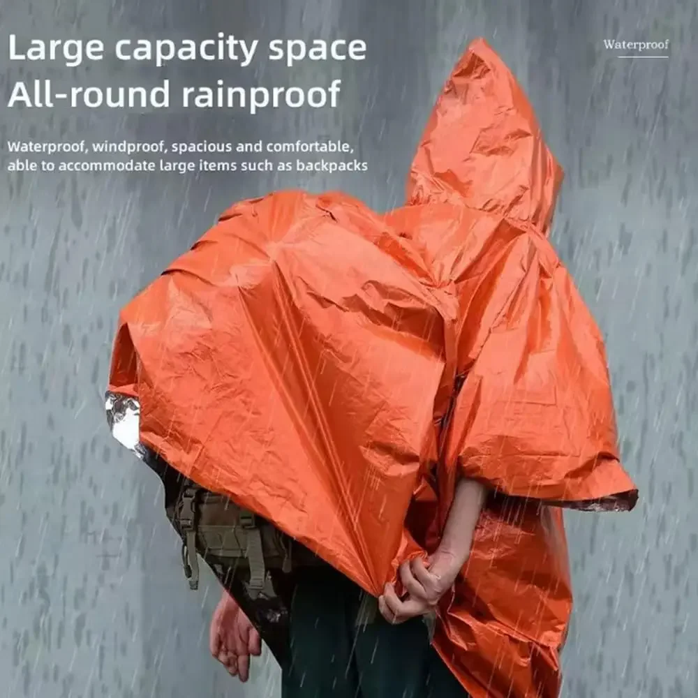 เสื้อกันฝนฉุกเฉินแบบมีฮู้ด กัน - Emergency Poncho Rain บทวิจารณ์และราคา